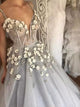 Floor Length Sleeveless Gray Prom Dresses