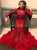 Sweep Train Red Evening Dresses