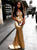 Mermaid Gold Sweetheart Appliques Satin Prom Dresses