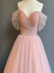 Sweep Train Pink Sequins Evening Dresses