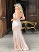 Sweep Train Pink Evening Dresses