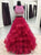 Two Pieces A Line Scoop Tulle Ruffles Prom Dresses 