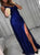 Royal Blue Sequined V Neck Mermaid Prom Dresses with Split 