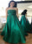 A Line Strapless Lace Up Satin Green Prom Dresses