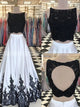 Sweep Train Black Open Back Evening Dresses
