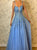 A Line Spaghetti Straps Appliques Tulle Prom Dress