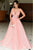 Sweep Train Pink Evening Dresses