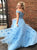 Short Sleeves Sweep Train Prom Dresses