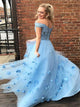 Short Sleeves Sweep Train Prom Dresses