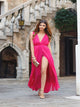 Sweep Train Pink Evening Dresses With Split 