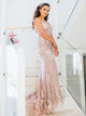 Sweep Train Pink Evening Dresses