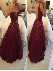 Strapless Floor Length Lace Evening Dresses with Beading