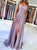 Purple Sleeveless Sweep Train Prom Dresses