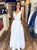 Sweep Train White Beading Evening Dresses