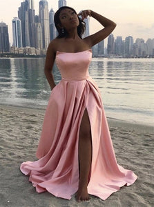 Sweep Train Pink Evening Dresses