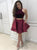 A Line Halter Satin Short Prom Dresses with Pockets