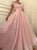 A Line Off the Shoulder Tulle Prom Dresses with Appliques