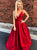 Sweep Train Red Evening Dresses
