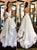 White Tulle Appliques Prom Dresses with Ruffles