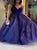  Purple Tulle A Line V Neck Spaghetti Straps Prom Dresses