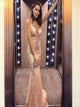 Mermaid Spaghetti Straps V Neck Beaded Tulle Prom Dresses