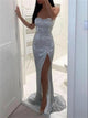 Silver Sweep Trian Evening Dresses