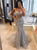 Spaghetti Straps Mermaid V Neck Appliques Prom Dresses