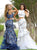 Two Piece Floral Printed Mermaid Satin Tulle Prom Dresses LBQ2981