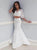 V Neck White Two Piece Lace Mermaid Half Sleeves Prom Dresses