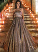Ball Gown Pleats Sleeveless Sequins Sweep Train Sweetheart Dresses
