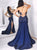 Mermaid Sweetheart Appliques Sweep Train Satin Prom Dresses