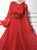 A Line Red Tulle Prom Dresses with Appliques