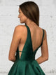 Green Open Back Evening Dresses