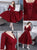 Half Sleeve V Neck Lace Up Back Lace Knee Length Prom Dress