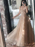 Chic Sequins A Line Straps Tulle Prom Dress LBQ0571