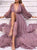 Mermaid Long Sleeves Purple Prom Dresses with Slit