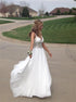 A Line Criss Cross Chiffon Beadings Prom Dress LBQ2838
