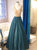 Sweep Train Green Evening Dresses