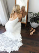 Sweep Train Ivory Backless Wedding Dresses