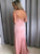 Sweep Train Pink Evening Dresses