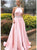 Sweep Train Pink Evening Dresses