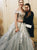 Ball Gwon Silver Off The Shoulder Appliques Prom Dresses
