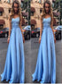 Sleeveless Sweetheart Applique Slit Satin Prom Dress LBQ2409