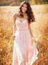 Sweetheart Pleat Chiffon Pink A Line Prom Dresses LBQ1878