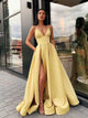 Yellow Prom Dresses with Slit
