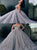 Ball Gown Sweetheart Grey Tulle Sequins Prom Dresses