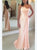 Floor Length Open Back Pink Prom Dresses