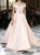Pink Satin Off Shoulder A Line Prom Dresses 
