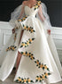 A Line Appliques Lace Off the Shoulder Tulle Prom Dresses LBQ1360