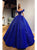 Ball Gown Blue Off the Shoulder Sparkly Sequins Pleats Prom Dresses 